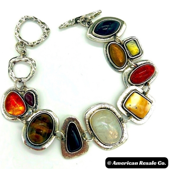 Vintage Style Silver Boho Bracelet, Chunky Bracelet, Statement Bracelet Gift - Picture 2 of 4